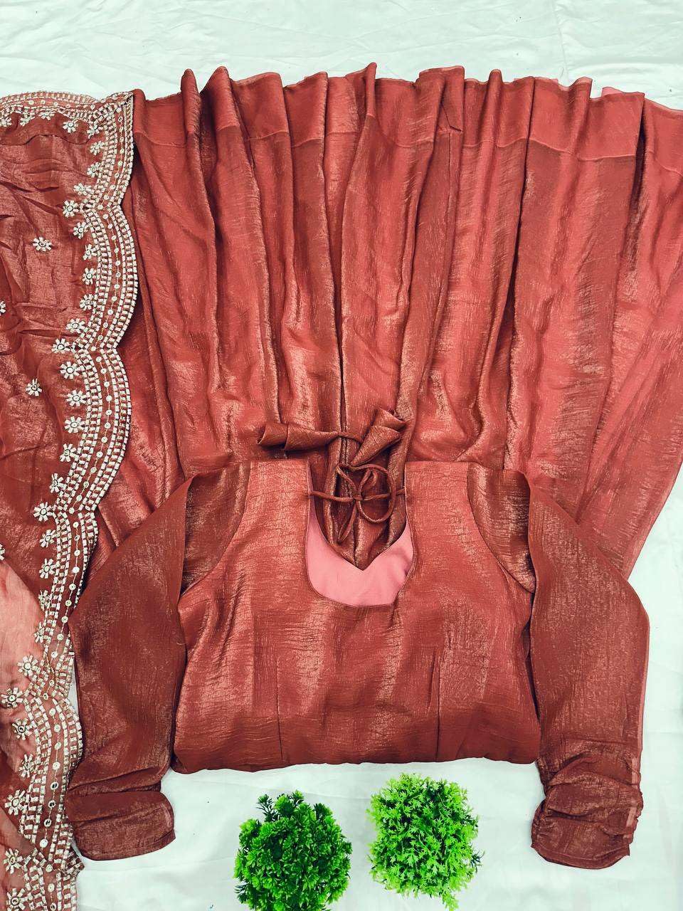 Anarkali Suit with Mirror Work Dupatta | Elegant Party Wear Indian Outfit for Women (BLACKLUXE CRAFTS) - BLACKLUXECRAFTS