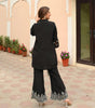 Elegant Black Kurti with Palazzo Pants – Women’s Designer Embroidered Party & Casual Wear Set (BLACKLUXE CRAFTS) - BLACKLUXECRAFTS
