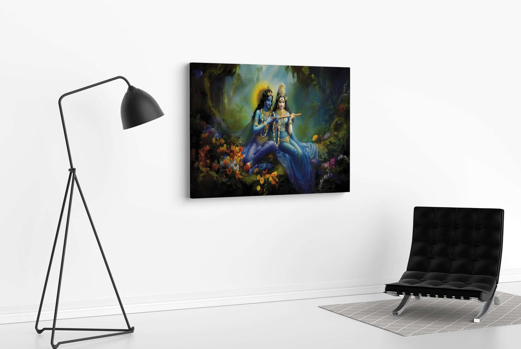 BLACKLUXE LIFESTYLE LTD Radha Krishna Paintings For Wall Decoration With Frame Canvas Painting For Living Room Bedroom Home Office & Hotels - BLACKLUXECRAFTS