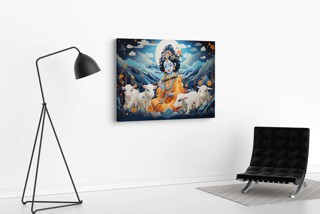 BLACKLUXE LIFESTYLE LTD Radha Krishna Paintings For Wall Decoration With Frame Canvas Painting For Living Room Bedroom Home Office & Hotels - BLACKLUXECRAFTS