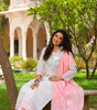 Women's Cotton Embroidered Nayra Cut Kurti With Pant and Dupatta Set from (BLACKLUXE CRAFTS) - BLACKLUXECRAFTS
