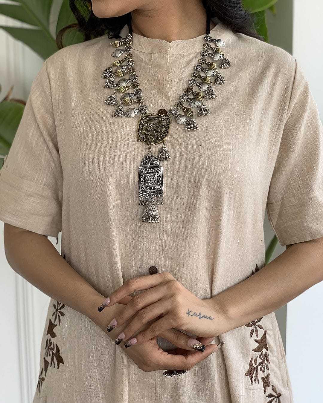 Women's Cotton Embroidered A-Line Kurti With Pant (BLACKLUXE CRAFTS) - BLACKLUXECRAFTS