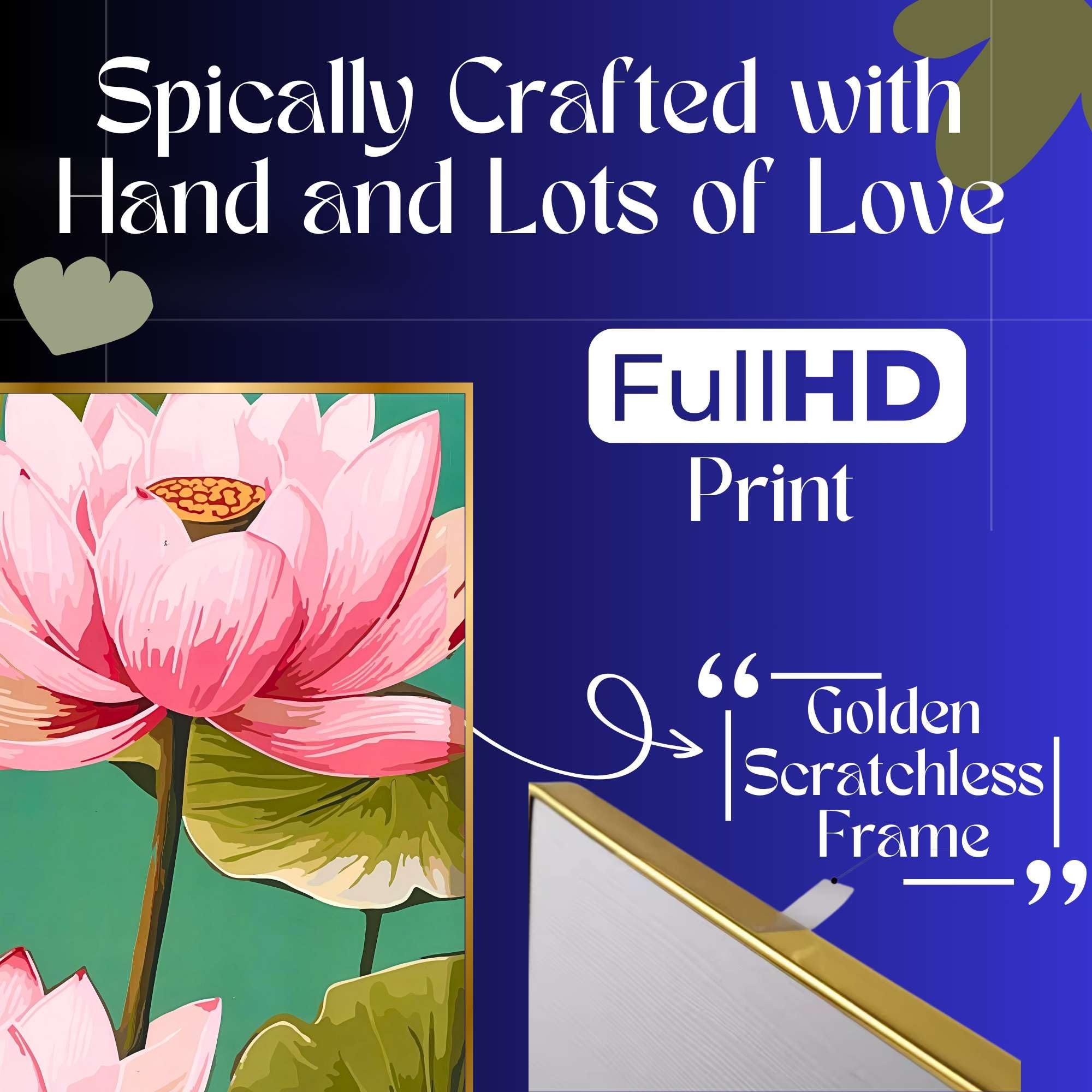 Set of Four Wall Paintings for Wall Decoration Golden Framed Wall Paintings for Living Room & Bedroom Wall Art for Home Decoration & Office Wall Décor (BLACKLUXE CRAFTS) - BLACKLUXECRAFTS
