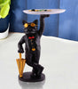 Luxury Dog Butler Statue with Tray & Umbrella – Black Resin Animal Figurine for Home, Bar & Office Décor (BLACKLUXE CRAFTS) - BLACKLUXECRAFTS