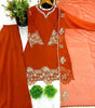 Women’s Georgette Embroidered Kurta with Plazzo and Dupatta Set (BLACKLUXE CRAFTS) - BLACKLUXECRAFTS