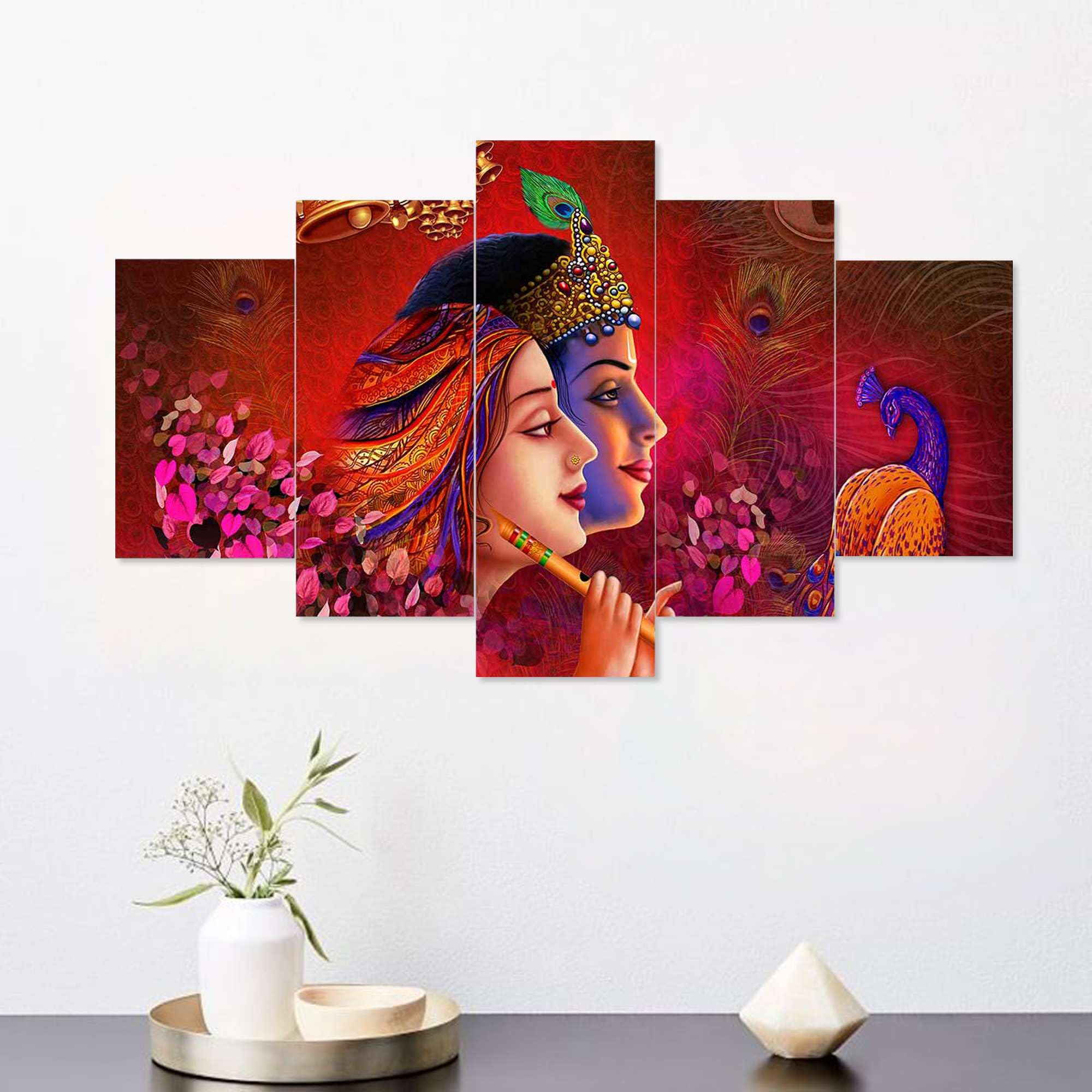 BLACKLUXE LIFESTYLE LTD Set of Five MDF Framed 3D Wall Painting for Home Decoration, Big Size Painting for Living Room, Bedroom (17x30 inches) WE 12 - BLACKLUXECRAFTS