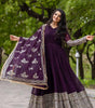 Maroon Anarkali Gown with Heavy Golden Embroidery & Dupatta | Designer Indian Pakistani Wedding Dress for Women (BLACKLUXE CRAFTS) - BLACKLUXECRAFTS
