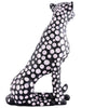 Handmade Black Panther Figurine with White Polka Dots – Modern Resin Leopard Statue for Luxury Home Décor (BLACKLUXE CRAFTS) - BLACKLUXECRAFTS