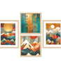 Geometric Mountain Wall Art Set – Modern Abstract Mountain & Sun Canvas Prints | Colorful Landscape Wall Decor for Living Room, Bedroom & Office 
( 36X24 Inches ) (BLACKLUXE CRAFTS) - BLACKLUXECRAFTS