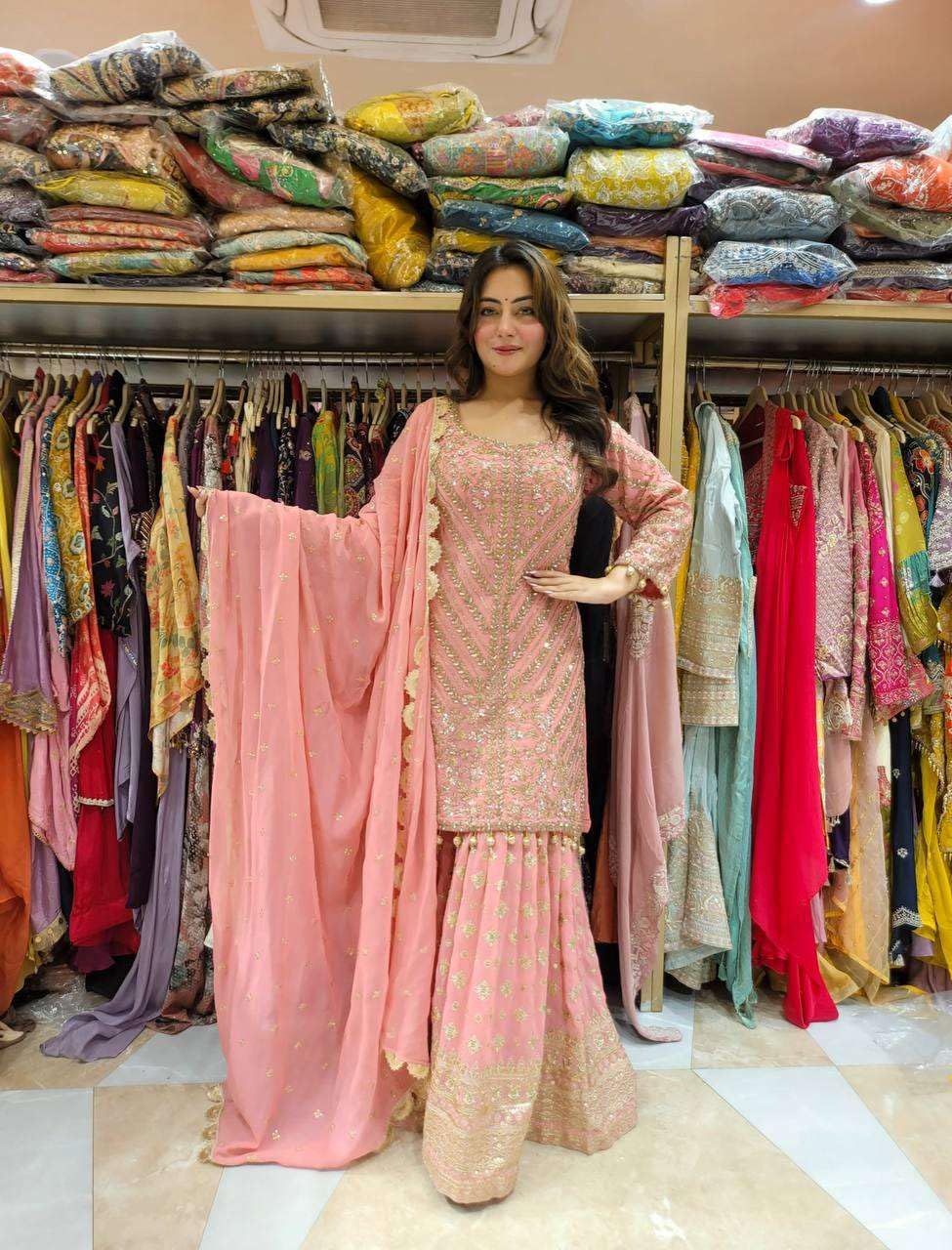Peach Pink Embroidered Suit with Dupatta – Designer Party Wear Indian Outfit for Women
(BLACKLUXE CRAFTS) - BLACKLUXECRAFTS