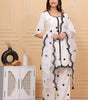 White & Black Embroidered Cotton Kurta Set with Dupatta | Ethnic Indian Women’s 3-Piece Suit
(BLACKLUXE CRAFTS) - BLACKLUXECRAFTS