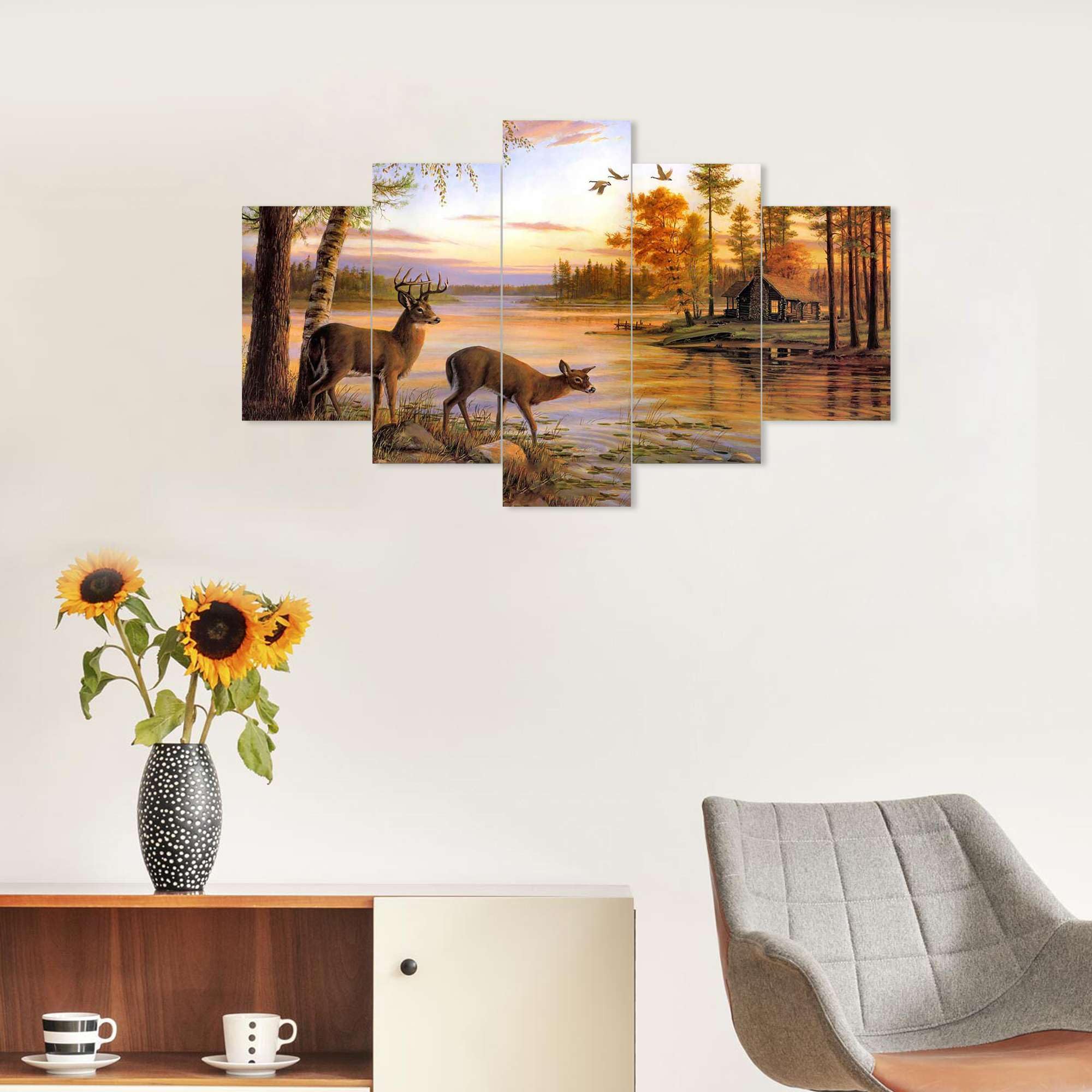 BLACKLUXE LIFESTYLE LTD Set of Five MDF Framed 3D Wall Painting for Home Decoration, Big Size Painting for Living Room, Bedroom (17x30 inches) WE 29 - BLACKLUXECRAFTS