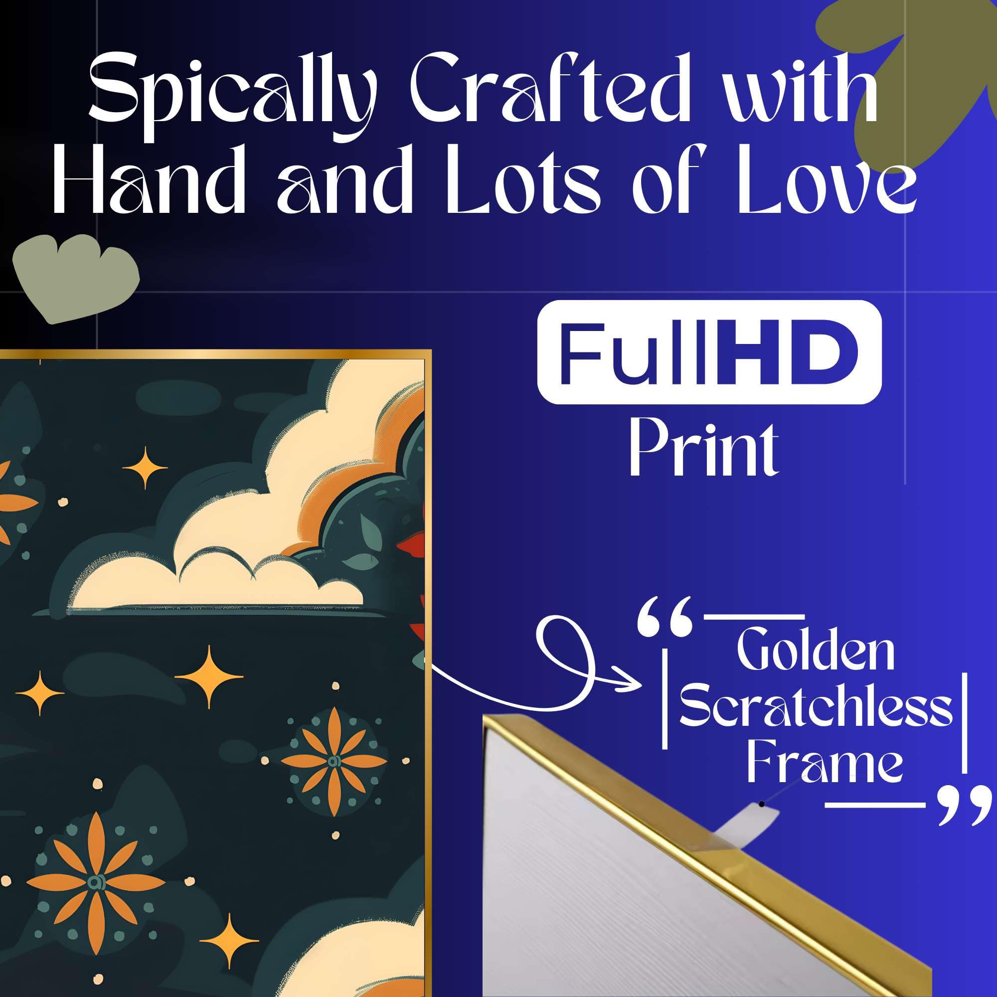 BLACKLUXE LIFESTYLE LTD Set of Three Wall Paintings for Wall Dacoration Golden Framed Wall Paintings for Living Room & Bedroom Wall Art for Home Decoration & Office Wall Décor - BLACKLUXECRAFTS