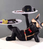 Luxury Bulldog Butler Statue with Dual Tray – Black Resin Dog Figurine for Keys, Watches & Home Décor (BLACKLUXE CRAFTS) - BLACKLUXECRAFTS