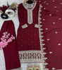 Maroon Embroidered Suit with Dupatta – Elegant Party & Festive Wear Indian Outfit for Women (BLACKLUXE CRAFTS) - BLACKLUXECRAFTS