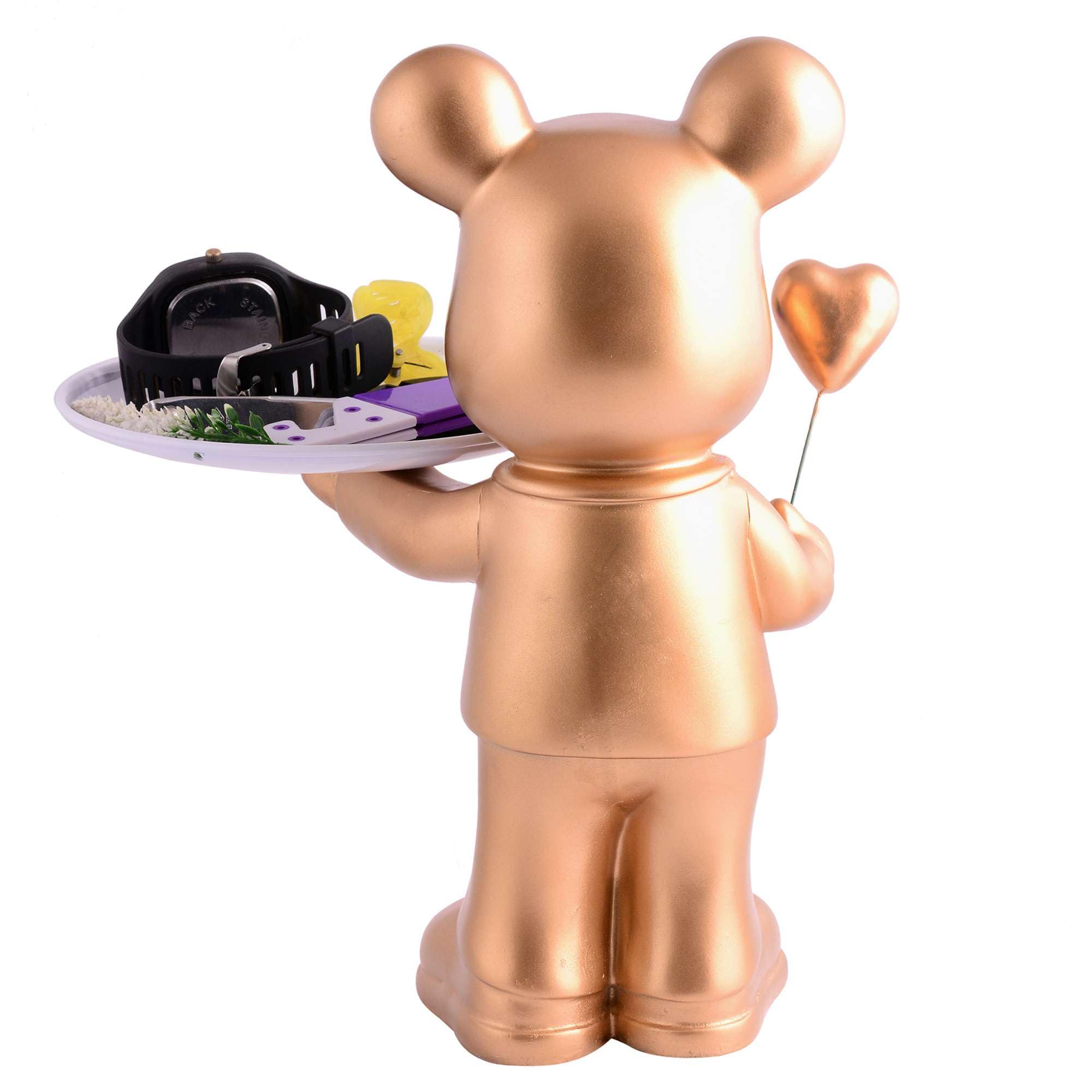 Handmade Resin Bear Tray with Heart Balloon – Decorative Organizer for Keys, Watch, Jewelry & Snacks | Modern Home Decor Gift from India (BLACKLUXE CRAFTS) - BLACKLUXECRAFTS