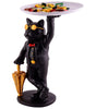 Luxury Dog Butler Statue with Tray & Umbrella – Black Resin Animal Figurine for Home, Bar & Office Décor (BLACKLUXE CRAFTS) - BLACKLUXECRAFTS