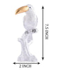 White Toucan Bird Figurine – Handcrafted Resin Tropical Bird Statue with Golden Beak for Modern Home Décor (BLACKLUXE CRAFTS) - BLACKLUXECRAFTS