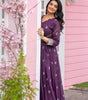 Maroon Anarkali Dress with Embroidered Dupatta | Indian Pakistani Party Wear Long Gown for Women (BLACKLUXE CRAFTS) - BLACKLUXECRAFTS