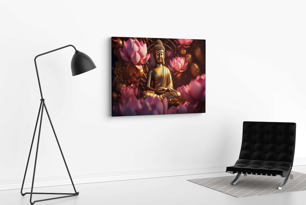 BLACKLUXE LIFESTYLE LTD Buddha Paintings For Wall Decoration With Frame Canvas Painting For Living Room Bedroom Home Office & Hotels - BLACKLUXECRAFTS
