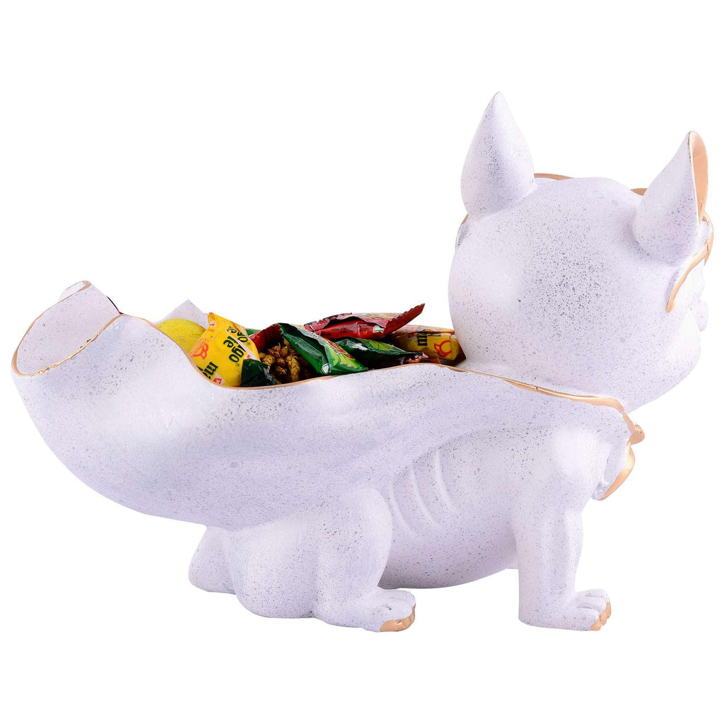 Cool Bulldog Candy Bowl Statue with Sunglasses – Resin Dog Figurine Snack Holder & Decorative Storage for Home Décor (BLACKLUXE CRAFTS) - BLACKLUXECRAFTS