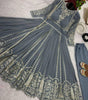 Women's Faux Georgette Embroidered Sequence Work Anarkali Kurti Gown with Net Dupatta (BLACKLUXE CRAFTS) - BLACKLUXECRAFTS
