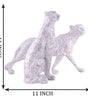 Handmade White Leopard Figurines Set – Elegant Resin Cheetah Statues with Carved Patterns for Luxury Home Décor Set Of Two (BLACKLUXE CRAFTS) - BLACKLUXECRAFTS