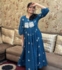Anarkali Kurta with White Embroidery | Women’s Ethnic Festive & Casual Wear (BLACKLUXE CRAFTS) - BLACKLUXECRAFTS