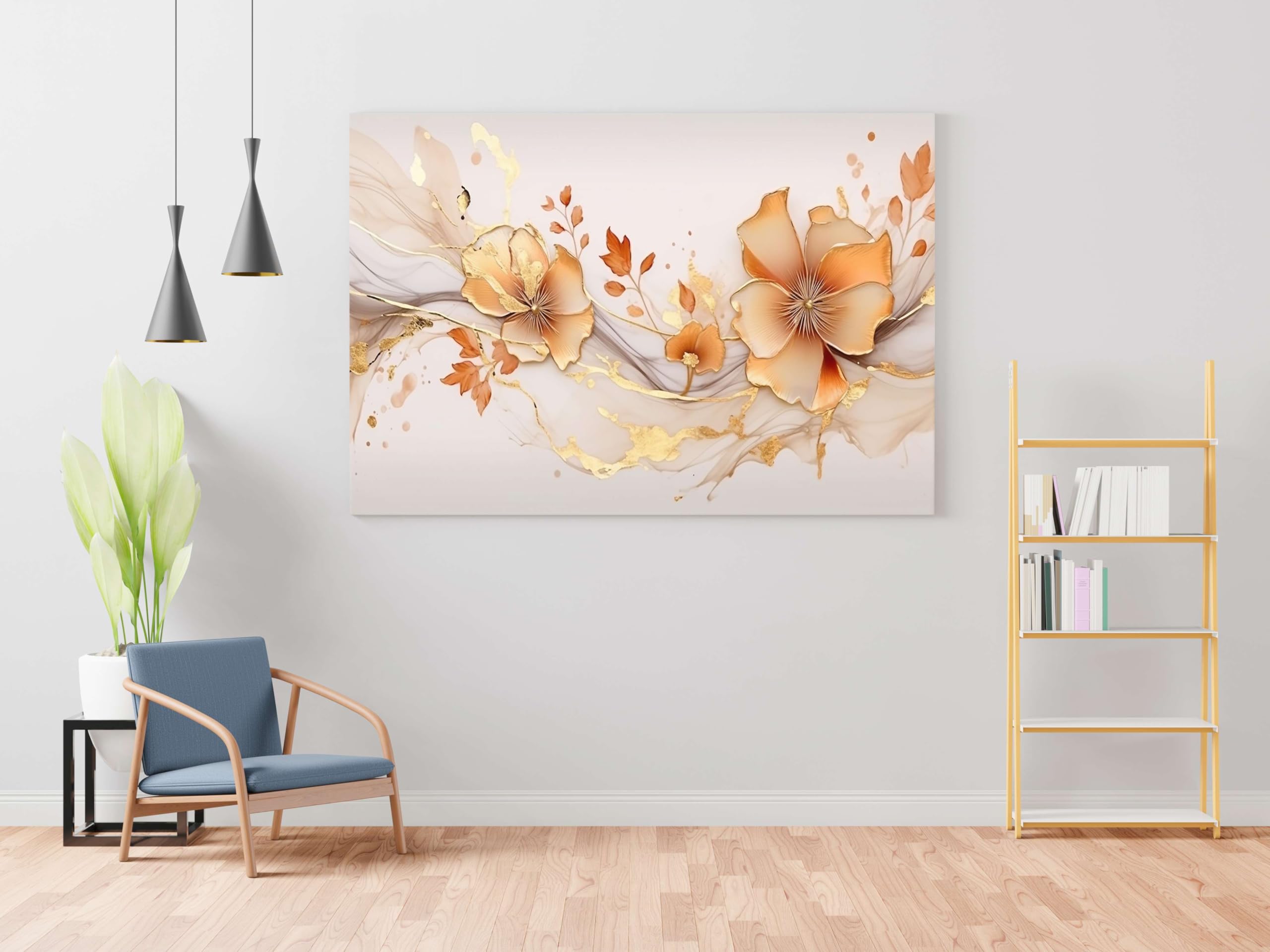 BLACKLUXE LIFESTYLE LTD Flower Paintings For Wall Decoration With Frame Canvas Painting For Living Room Bedroom Home Office & Hotels - BLACKLUXECRAFTS