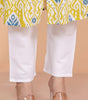 Women's Cotton Printed Mandarin Collar A-Line Kurti with Pant (Lemon) (BLACKLUXE CRAFTS) - BLACKLUXECRAFTS