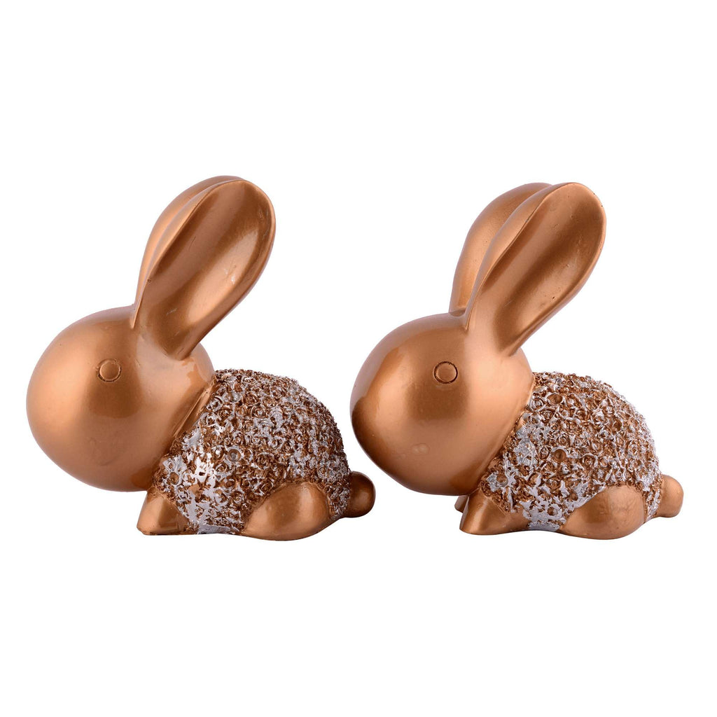 Handmade Golden Bunny Couple Figurines – Luxury Resin Rabbit Statues for Home Décor, Living Room, Office & Gifting (BLACKLUXE CRAFTS) - BLACKLUXECRAFTS