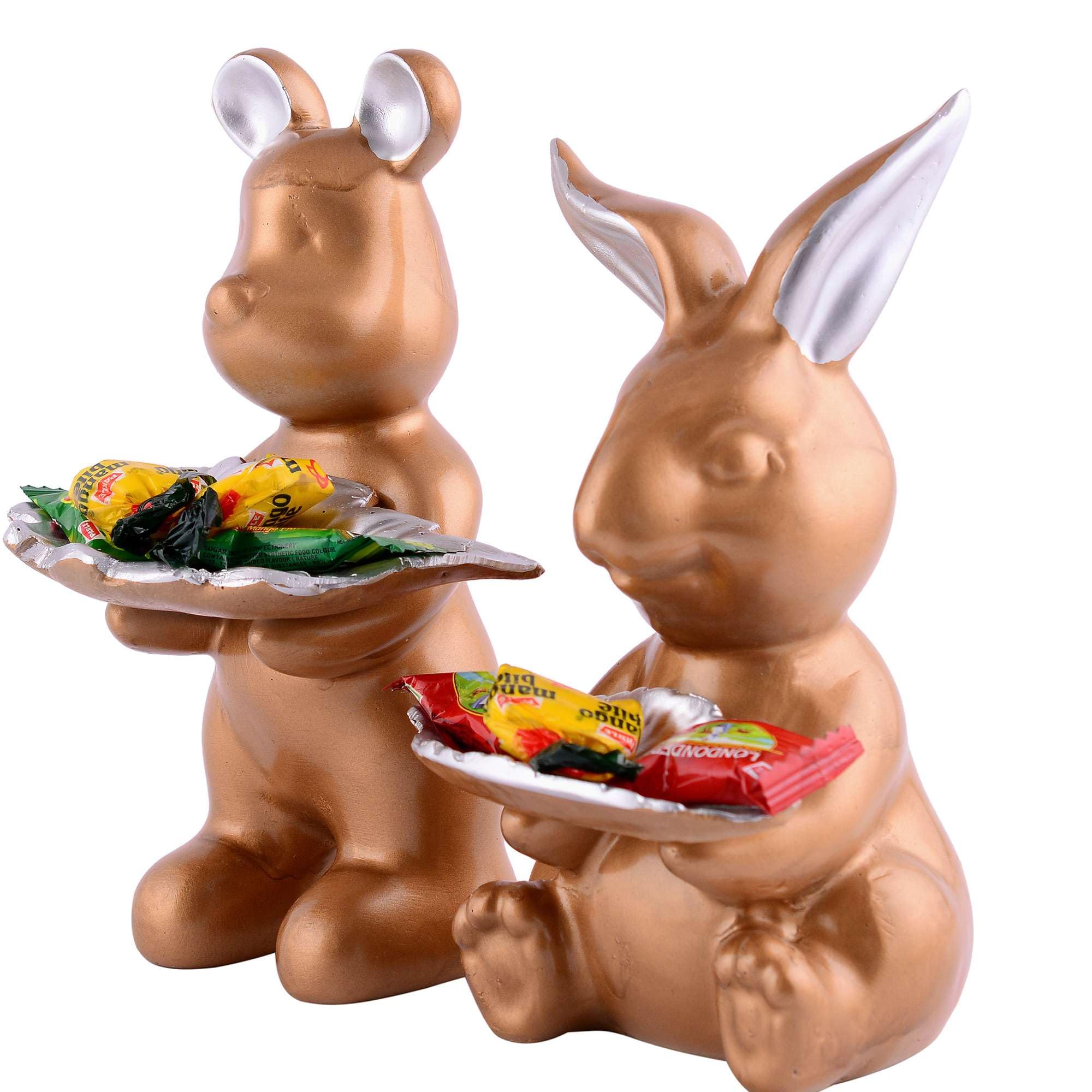 Cute Animal Candy Holder Set – Decorative Bunny & Bear Figurine Bowls for Sweets, Snacks & Chocolate | Resin Tabletop Décor for Home & Kids Room
(13 cm) (BLACKLUXE CRAFTS) - BLACKLUXECRAFTS