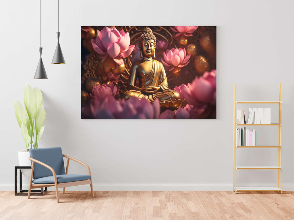 BLACKLUXE LIFESTYLE LTD Buddha Paintings For Wall Decoration With Frame Canvas Painting For Living Room Bedroom Home Office & Hotels - BLACKLUXECRAFTS
