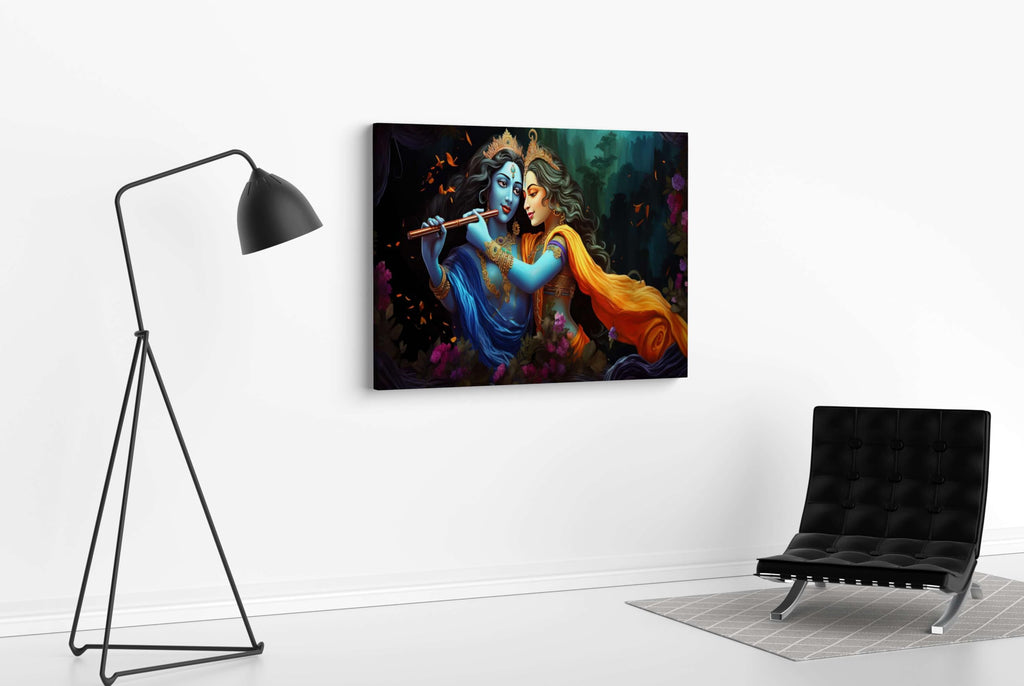 BLACKLUXE LIFESTYLE LTD Radha Krishna Paintings For Wall Decoration With Frame Canvas Painting For Living Room Bedroom Home Office & Hotels - BLACKLUXECRAFTS
