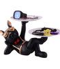 Luxury Bulldog Butler Statue with Dual Tray – Black Resin Dog Figurine for Keys, Watches & Home Décor (BLACKLUXE CRAFTS) - BLACKLUXECRAFTS