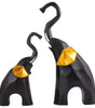 Modern Black & Gold Elephant Figurine Set – Handmade Resin Elephant Statues for Good Luck, Feng Shui & Home Décor (Set Of 2) (BLACKLUXE CRAFTS) - BLACKLUXECRAFTS