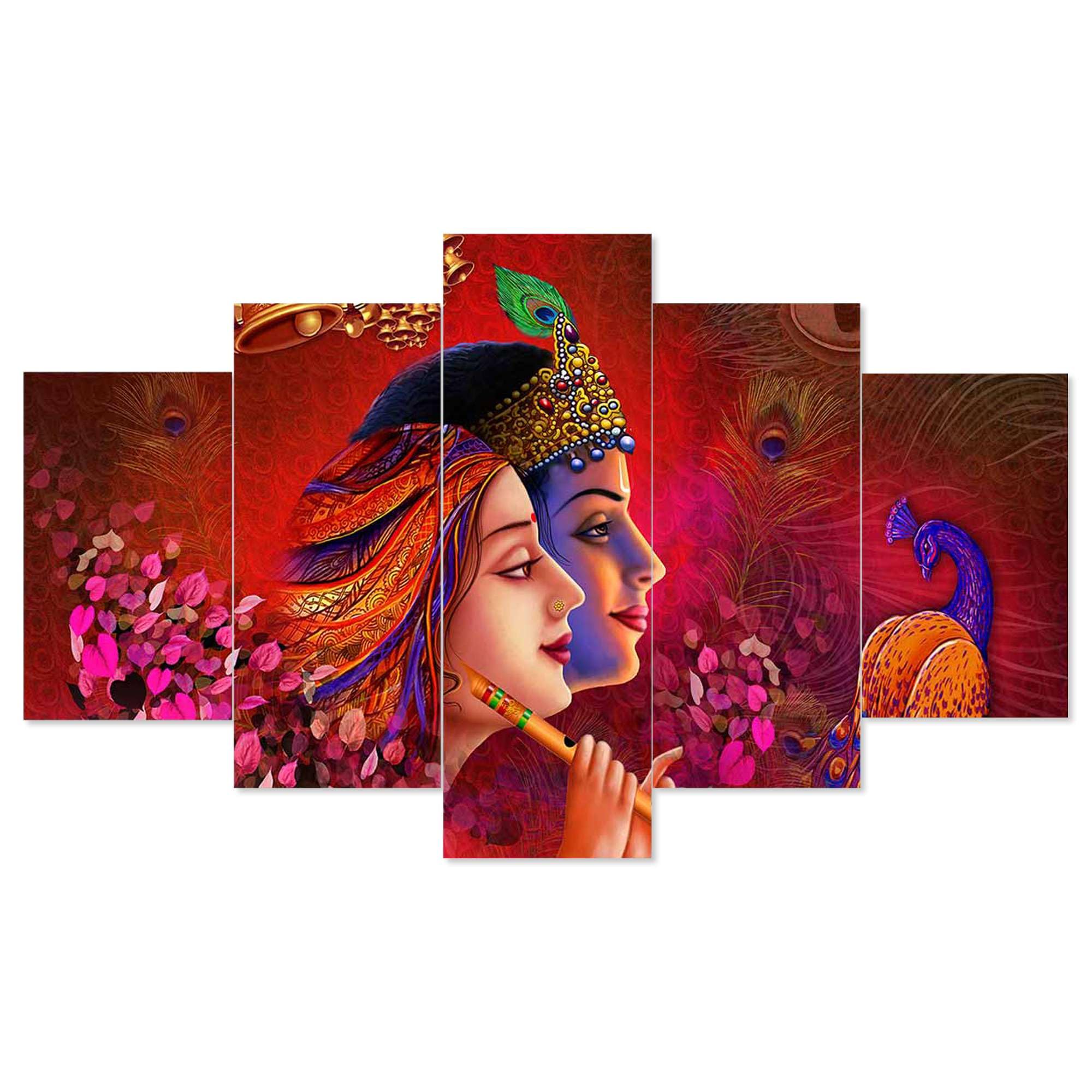 BLACKLUXE LIFESTYLE LTD Set of Five MDF Framed 3D Wall Painting for Home Decoration, Big Size Painting for Living Room, Bedroom (17x30 inches) WE 12 - BLACKLUXECRAFTS