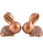 Handmade Golden Bunny Couple Figurines – Luxury Resin Rabbit Statues for Home Décor, Living Room, Office & Gifting (BLACKLUXE CRAFTS) - BLACKLUXECRAFTS