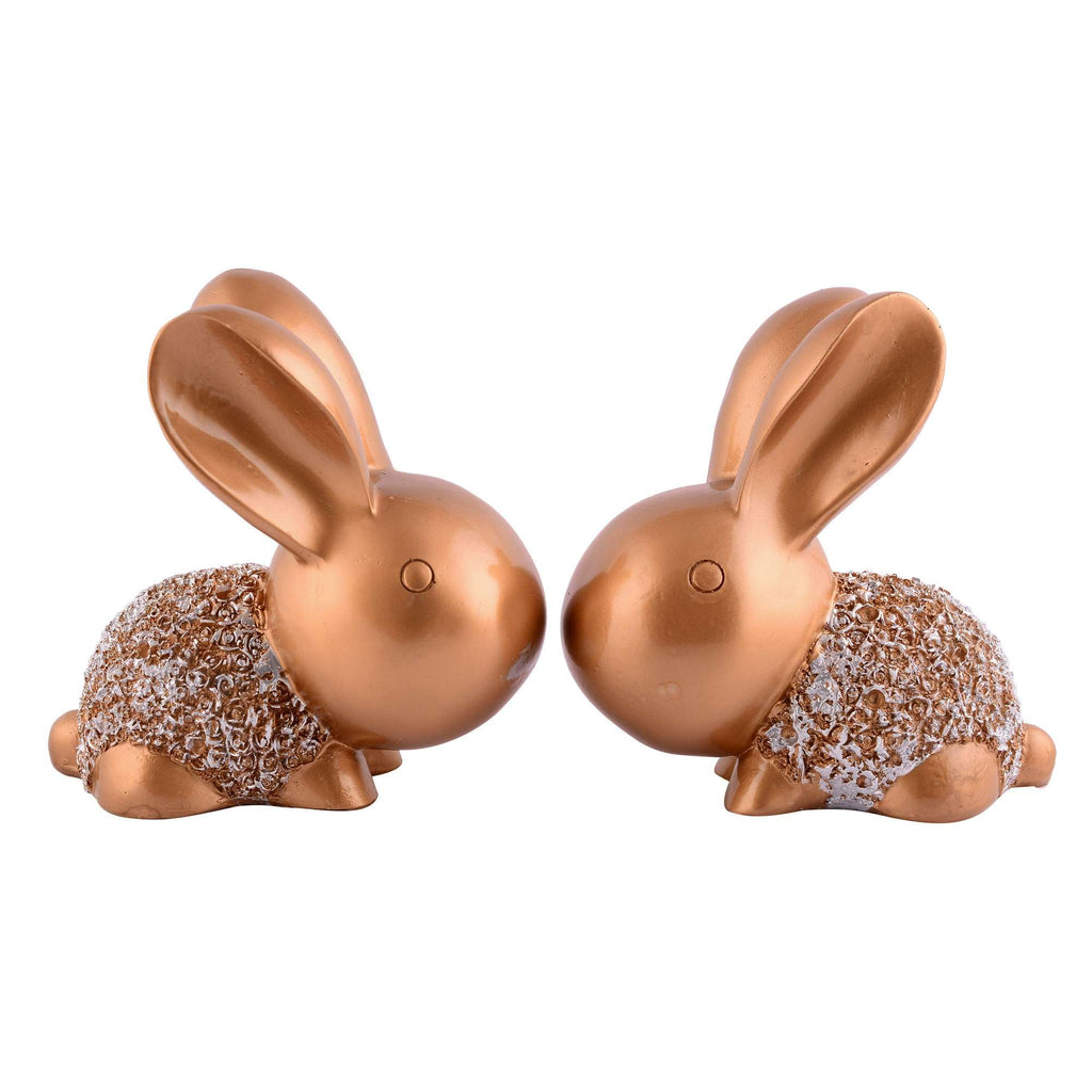 Handmade Golden Bunny Couple Figurines – Luxury Resin Rabbit Statues for Home Décor, Living Room, Office & Gifting (BLACKLUXE CRAFTS) - BLACKLUXECRAFTS