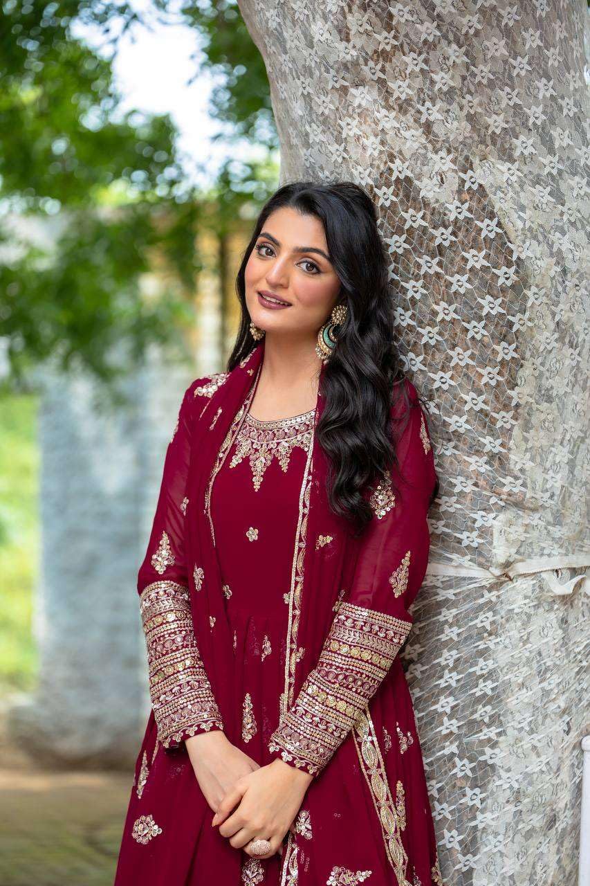 Embroidered Anarkali Suit with Dupatta – Festive Wedding Party Wear Indian Outfit for Women (BLACKLUXE CRAFTS) - BLACKLUXECRAFTS