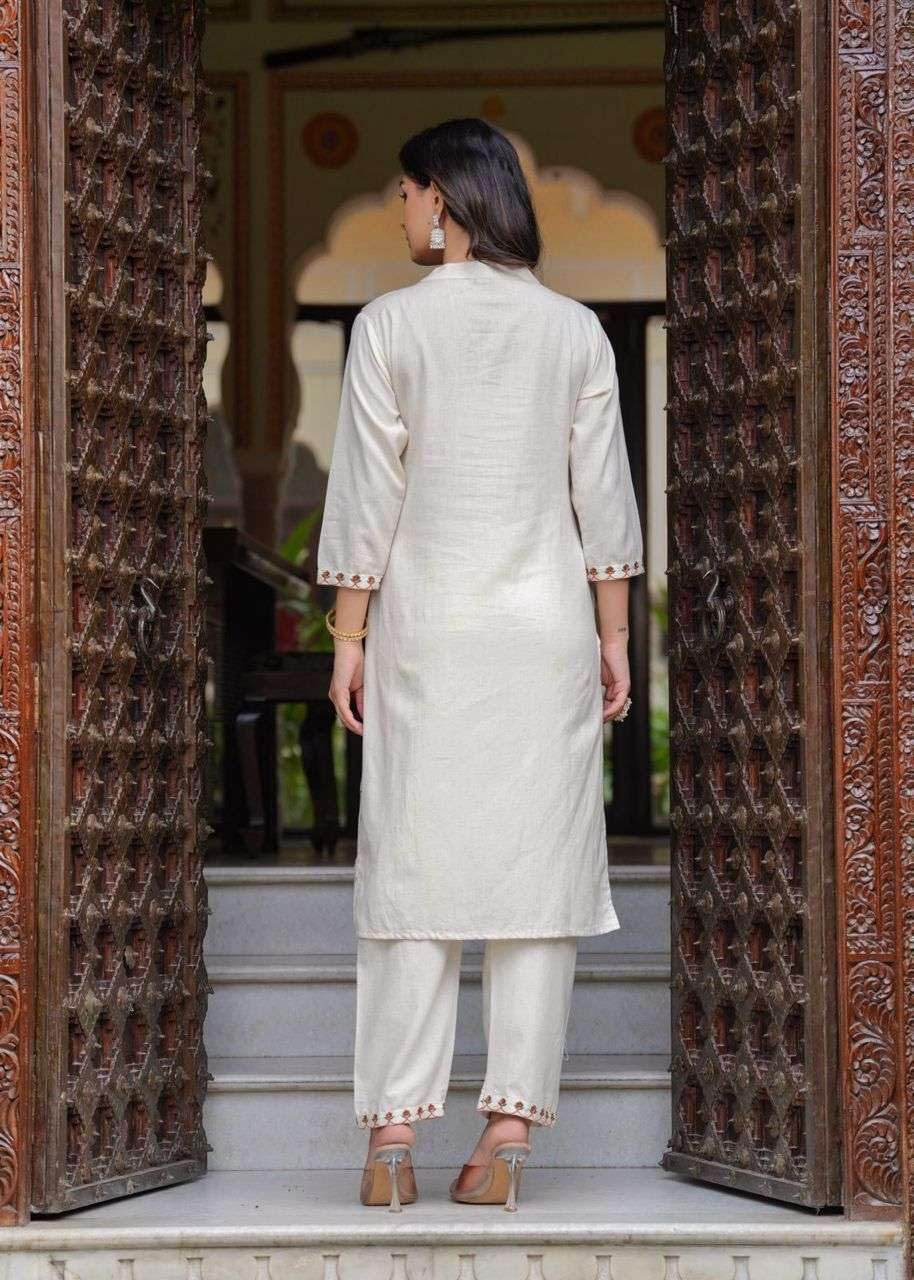 Women's Cotton Embroidered Straight Kurti With Pant and Dupatta Set (BLACKLUXE CRAFTS) - BLACKLUXECRAFTS