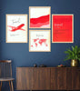 Travel Wall Art Set – Airplane, World Map & Typography Posters | Red Modern Canvas Prints for Living Room, Office & Bedroom | Adventure Home Decor ( 36X24 Inches ) (BLACKLUXE CRAFTS) - BLACKLUXECRAFTS