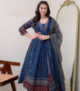 Navy Blue Block Print Cotton Kurta Set with Dupatta – Traditional Indian Ethnic Wear for Women (BLACKLUXE CRAFTS) - BLACKLUXECRAFTS