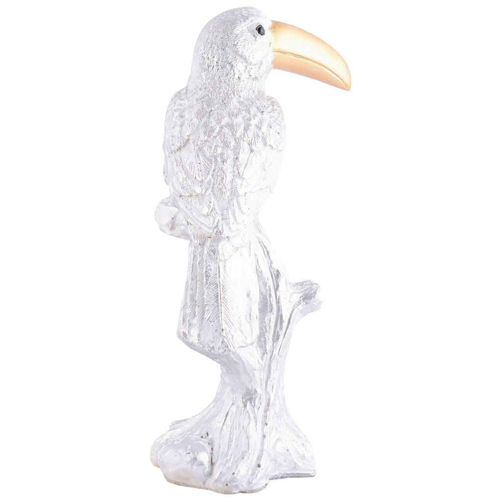 White Toucan Bird Figurine – Handcrafted Resin Tropical Bird Statue with Golden Beak for Modern Home Décor (BLACKLUXE CRAFTS) - BLACKLUXECRAFTS