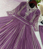 Women's Faux Georgette Embroidered Sequence Work Anarkali Kurti Gown with Net Dupatta (BLACKLUXE CRAFTS) - BLACKLUXECRAFTS