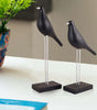 Modern Black Bird Figurines on Stand – Handmade Resin Decorative Sculpture Set for Home, Office & Minimalist Decor (BLACKLUXE CRAFTS) - BLACKLUXECRAFTS