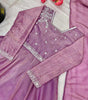 Lavender Anarkali Suit with Dupatta – Elegant Party Wear Long Flared Indian Dress for Women (BLACKLUXE CRAFTS) - BLACKLUXECRAFTS