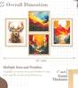 Deer & Mountain Sunset Wall Art Set – Abstract Nature Canvas Prints in Orange, Yellow & Blue | Modern Boho Home Décor for Living Room, Bedroom & Office | Handmade in India ( 36X24 Inches ) (BLACKLUXE CRAFTS) - BLACKLUXECRAFTS