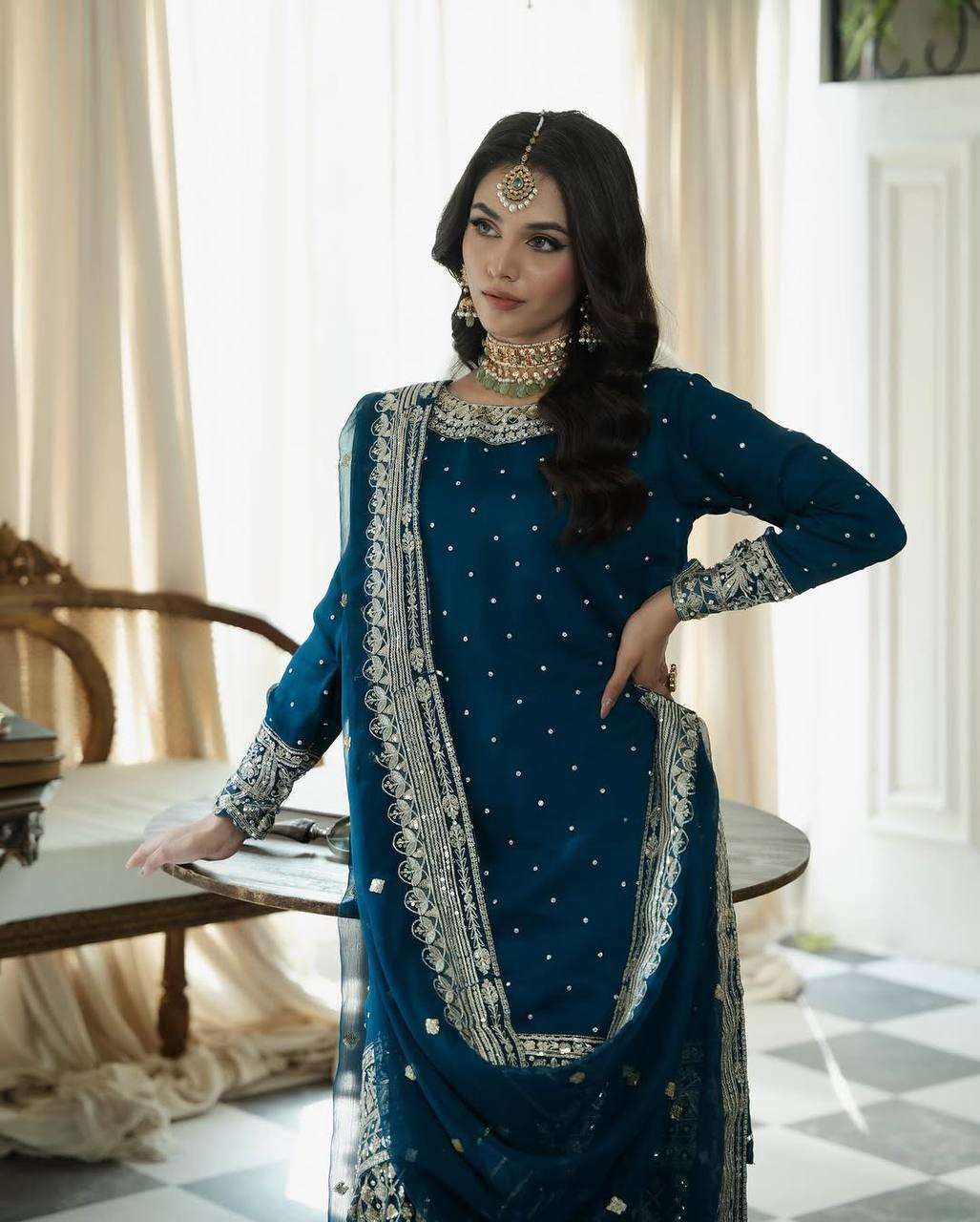Maroon Sharara Suit with Heavy Silver Embroidery & Dupatta | Bridal & Wedding Wear (BLACKLUXE CRAFTS) - BLACKLUXECRAFTS
