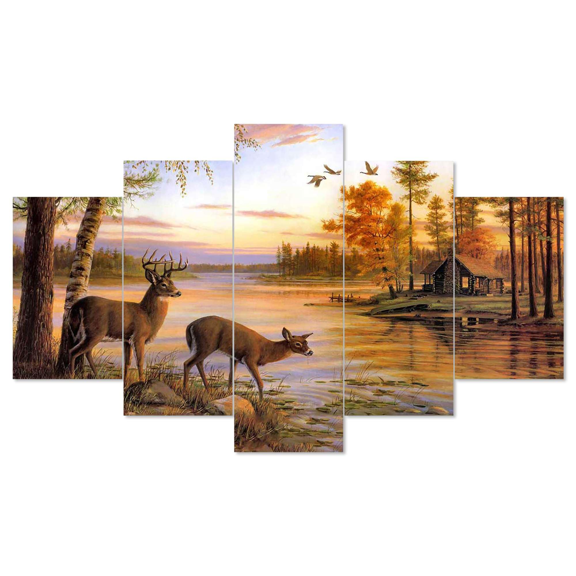BLACKLUXE LIFESTYLE LTD Set of Five MDF Framed 3D Wall Painting for Home Decoration, Big Size Painting for Living Room, Bedroom (17x30 inches) WE 29 - BLACKLUXECRAFTS